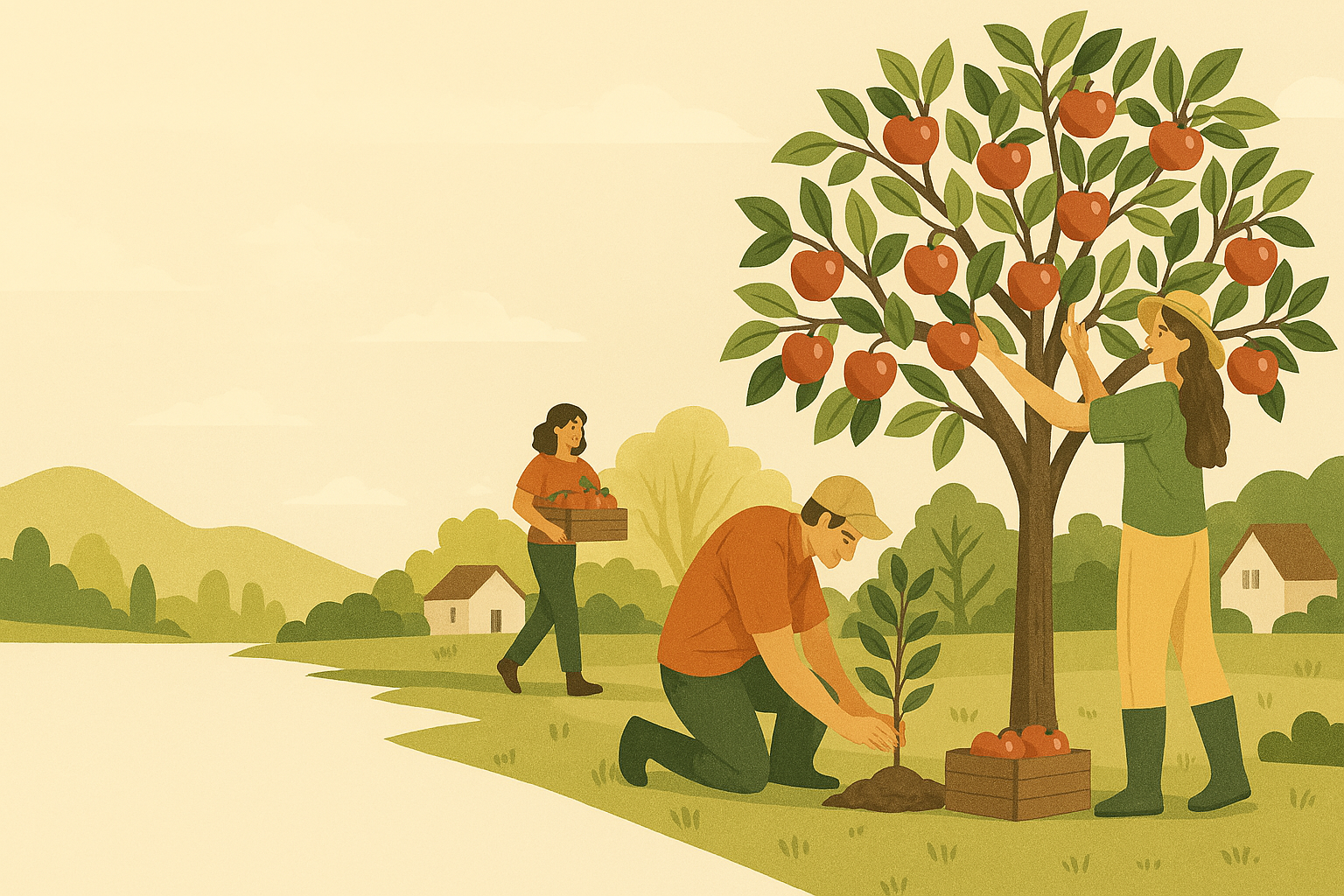 Community gardening with Garden Tribe: families planting fruit trees, unity and growth
